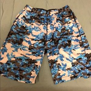 Sleefs Blue Digital Camo Shorts with Pockets
